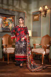 Zayna MFDS-J4-ZA-3P-05 Slub Lawn Three Piece - MURASHE