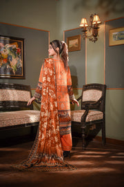 Zayna MFDS-J4-ZA-3P-02 Slub Lawn Three Piece - MURASHE