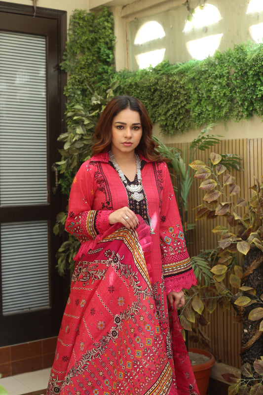 Manha MFDS-B4-MA-03 Cross Slub Lawn Three Piece