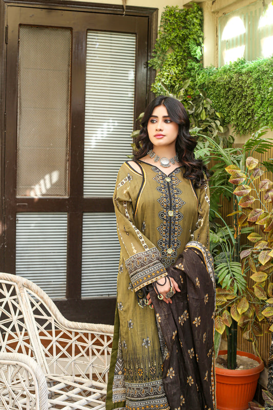 Manha MFDS-B4-MA-08 Cross Slub Lawn Three Piece