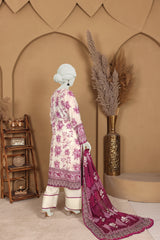 Imsha Doria Lawn 3 Piece D-01 by Murashe featuring digital printed slub lawn shirt, lawn voil dupatta and cotton trousers