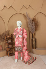 Imsha Doria Lawn 3 Piece D-03 by Murashe featuring digital printed slub lawn shirt, lawn voil dupatta and cotton trousers