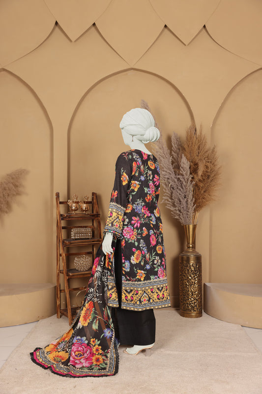 Imsha Doria Lawn 3 Piece D-04 by Murashe featuring digital printed slub lawn shirt, lawn voil dupatta and cotton trousers
