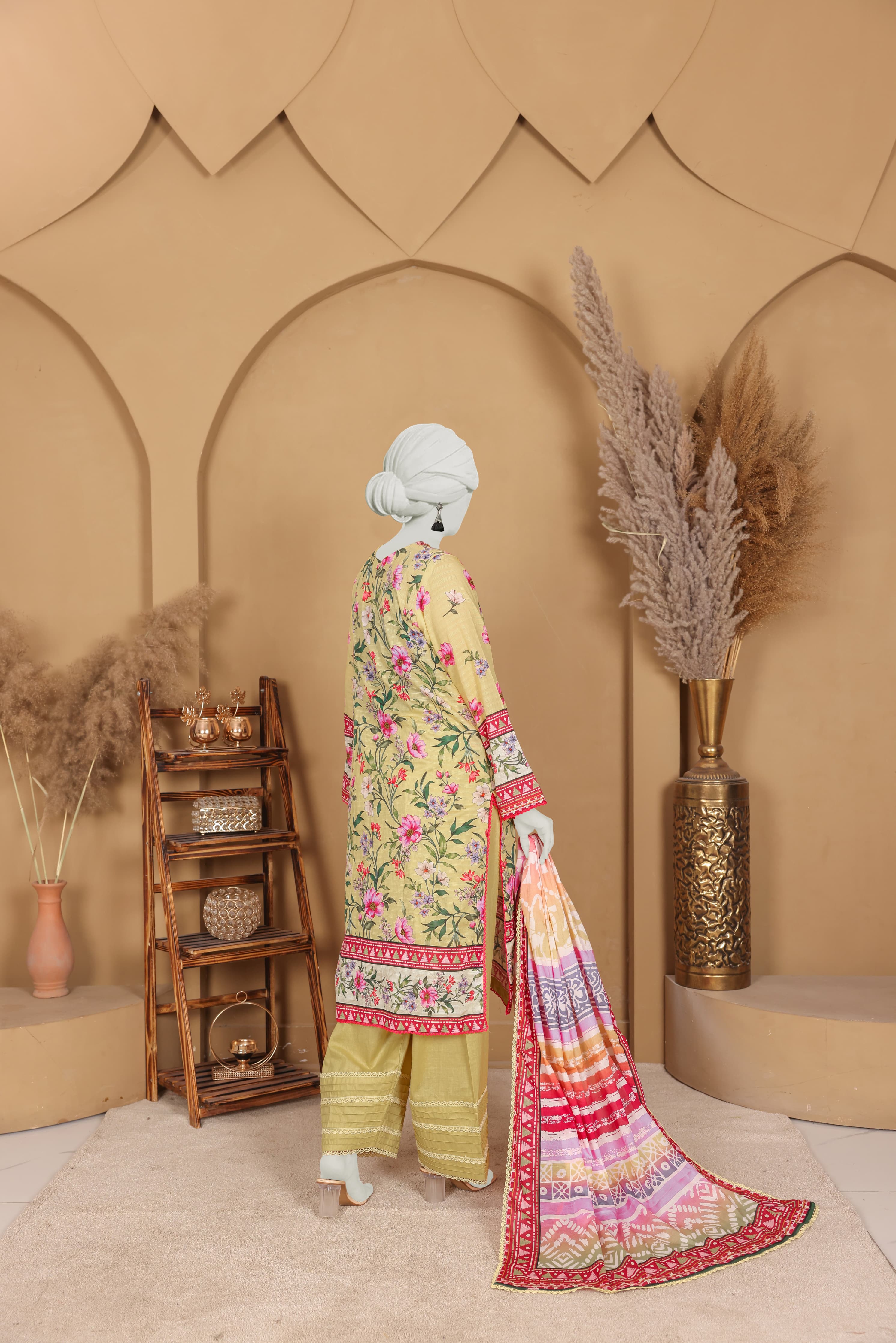 Imsha Doria Lawn 3 Piece D-06 by Murashe featuring digital printed slub lawn shirt, lawn voil dupatta and cotton trousers