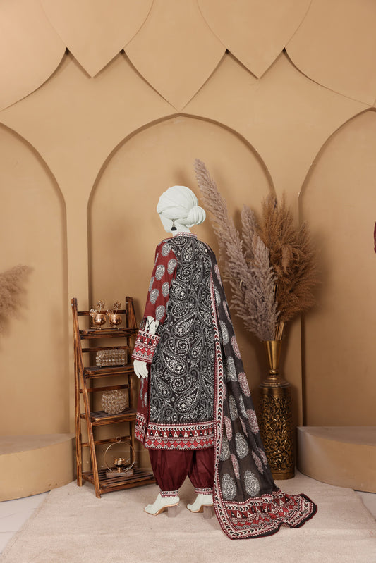 Imsha Doria Lawn 3 Piece D-12 by Murashe featuring digital printed slub lawn shirt, lawn voil dupatta and cotton trousers