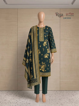 3 Piece - Unstitched Khaddar – D#3006 Green