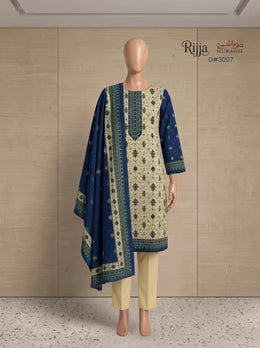 3 Piece - Unstitched Khaddar – D#3007