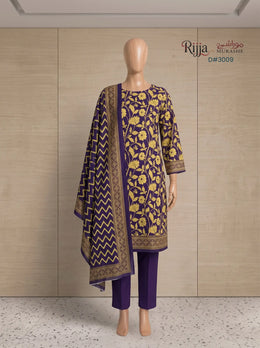 3 Piece - Unstitched Khaddar – D#3009