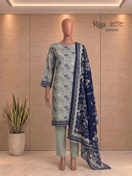 3 Piece - Unstitched Khaddar – D#3036