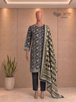 3 Piece - Unstitched Khaddar – D#3037