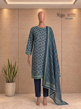 3 Piece - Unstitched Khaddar – D#3038