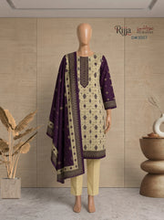 3 Piece - Unstitched Khaddar – D#3007