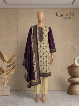 3 Piece - Unstitched Khaddar – D#3007