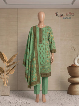 3 Piece - Unstitched Khaddar – D#3008