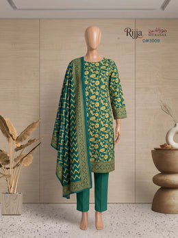 3 Piece - Unstitched Khaddar – D#3009