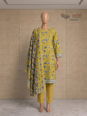 3 Piece - Unstitched Khaddar – D#3042