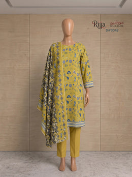 3 Piece - Unstitched Khaddar – D#3042