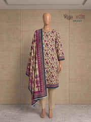 3 Piece - Unstitched Khaddar – D#3043