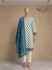 3 Piece - Unstitched Khaddar – D#3045