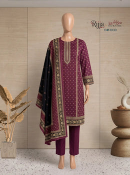 3 Piece - Unstitched Khaddar – D#3030