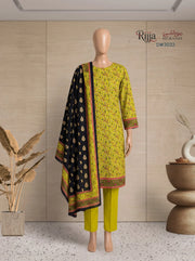 3 Piece - Unstitched Khaddar – D#3032