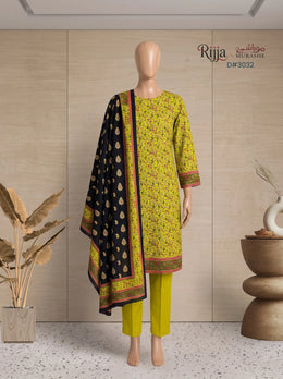 3 Piece - Unstitched Khaddar – D#3032