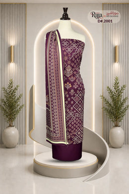 Rijja D-2001 Premium Viscose Slub Unstitched Suit