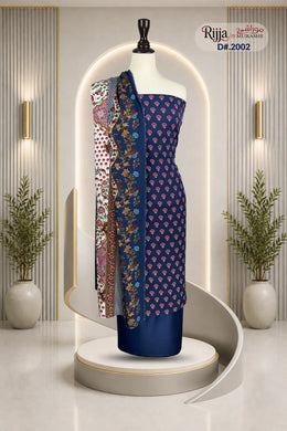 Rijja D-2002 Premium Viscose Slub Unstitched Suit