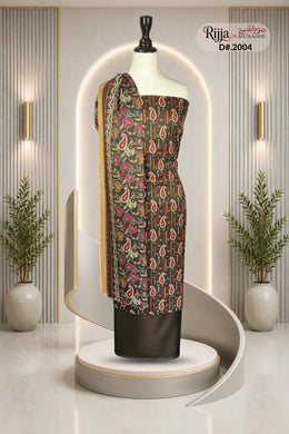 Rijja D-2004 Premium Viscose Slub Unstitched Suit