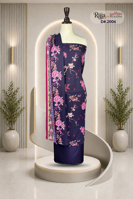 Rijja D-2006 Premium Viscose Slub Unstitched Suit