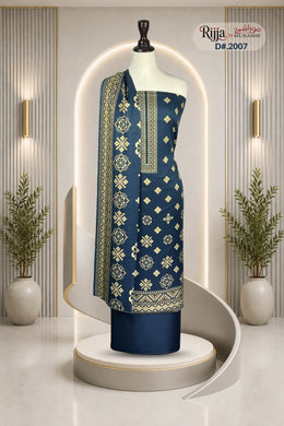 Rijja D-2007 Premium Viscose Slub Unstitched Suit