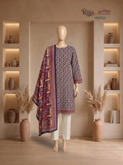 3 Piece - Unstitched Linen – D#2022