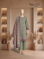 3 Piece - Unstitched Linen – D#2027