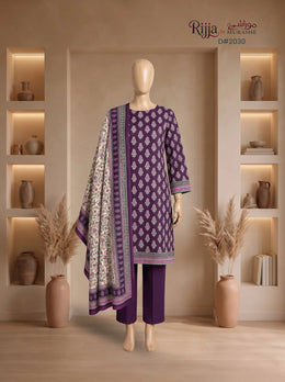 3 Piece - Unstitched Linen – D#2030