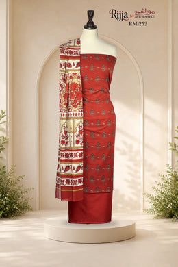 Rijja RM-252 Premium Unstitched Lawn Suit