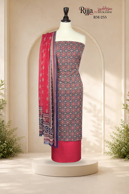 Rijja RM-255 Premium Unstitched Lawn Suit