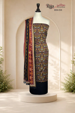 Rijja RM-258 Premium Unstitched Lawn Suit