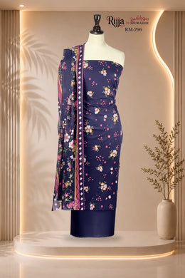 Rijja RM-296 Premium Unstitched Lawn Suit