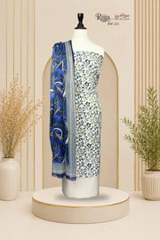 Stylish unstitched printed lawn dress for women