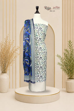 Stylish unstitched printed lawn dress for women