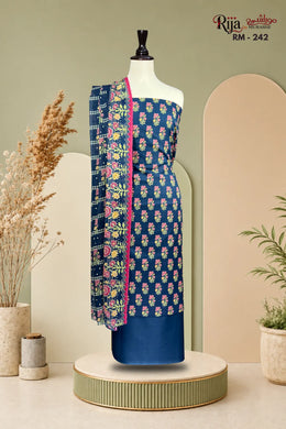 Digital printed unstitched lawn suit