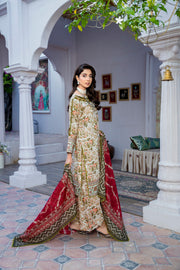 Hana MFDS-F4-HA-3P-02 Luxury Lawn Three Piece - MURASHE