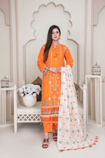 Vital V2 Luxury Embroidered Lawn MFD-23-V2-01 - Orange - MURASHE