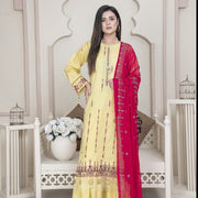 Vital V2 Luxury Embroidered Lawn MFD-23-V2-02 - Yellow - MURASHE