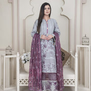 Vital V2 Luxury Embroidered Lawn MFD-23-V2-03 - Gray - MURASHE
