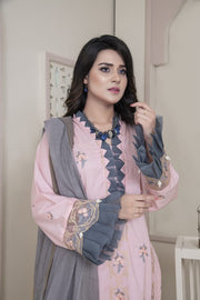 Vital V2 Luxury Embroidered Lawn MFD-23-V2-09 - Pink - MURASHE